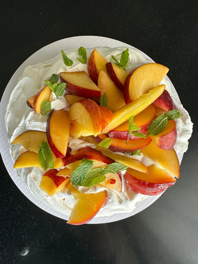 Dreamy Peaches and Cream Pavlova